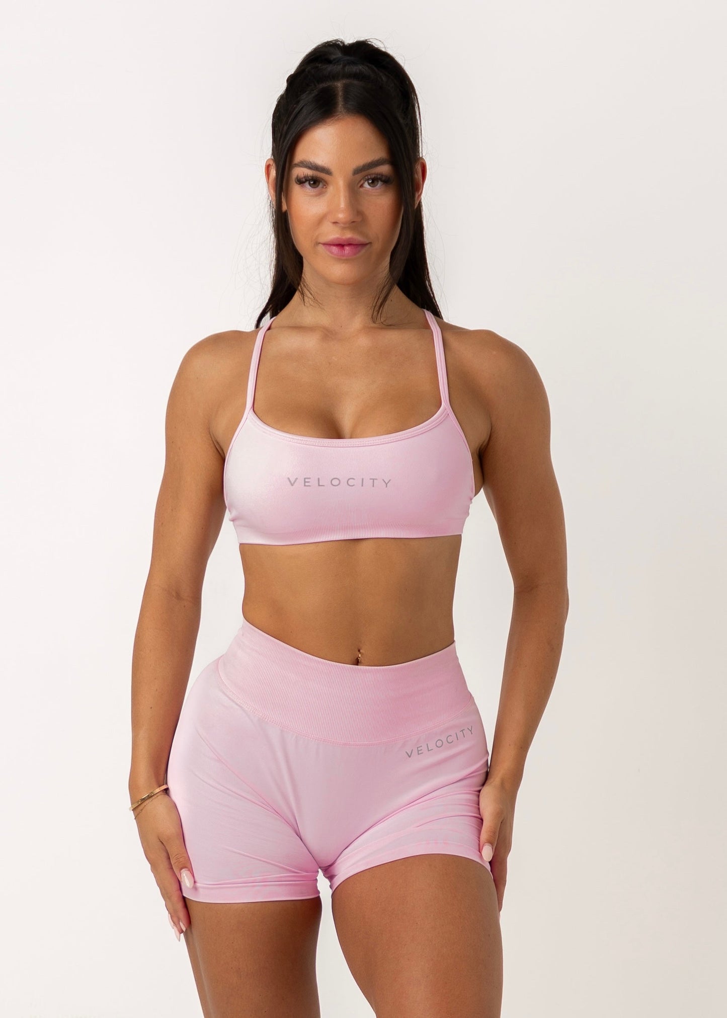 V SCULPT SEAMLESS SHORTS - STRAWBERRY
