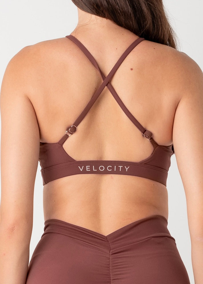 CROSS OVER BRA - BROWN