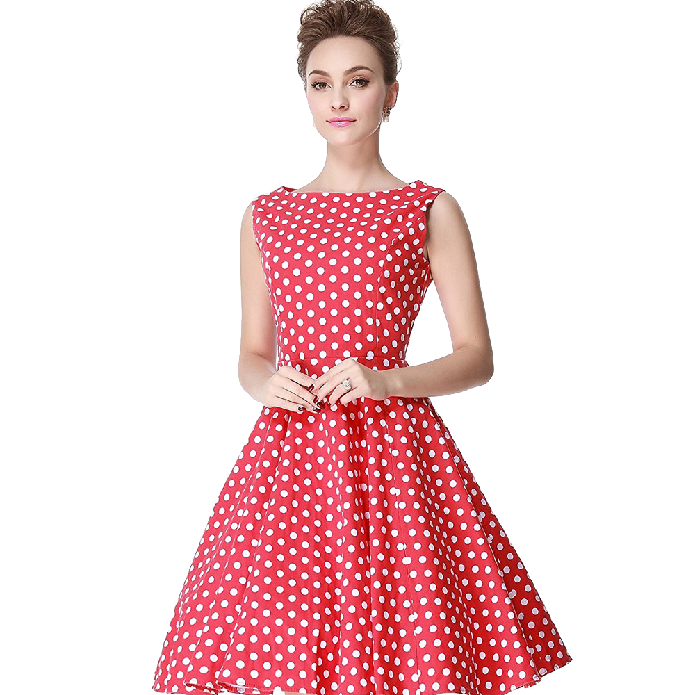 pink and whote doted dress