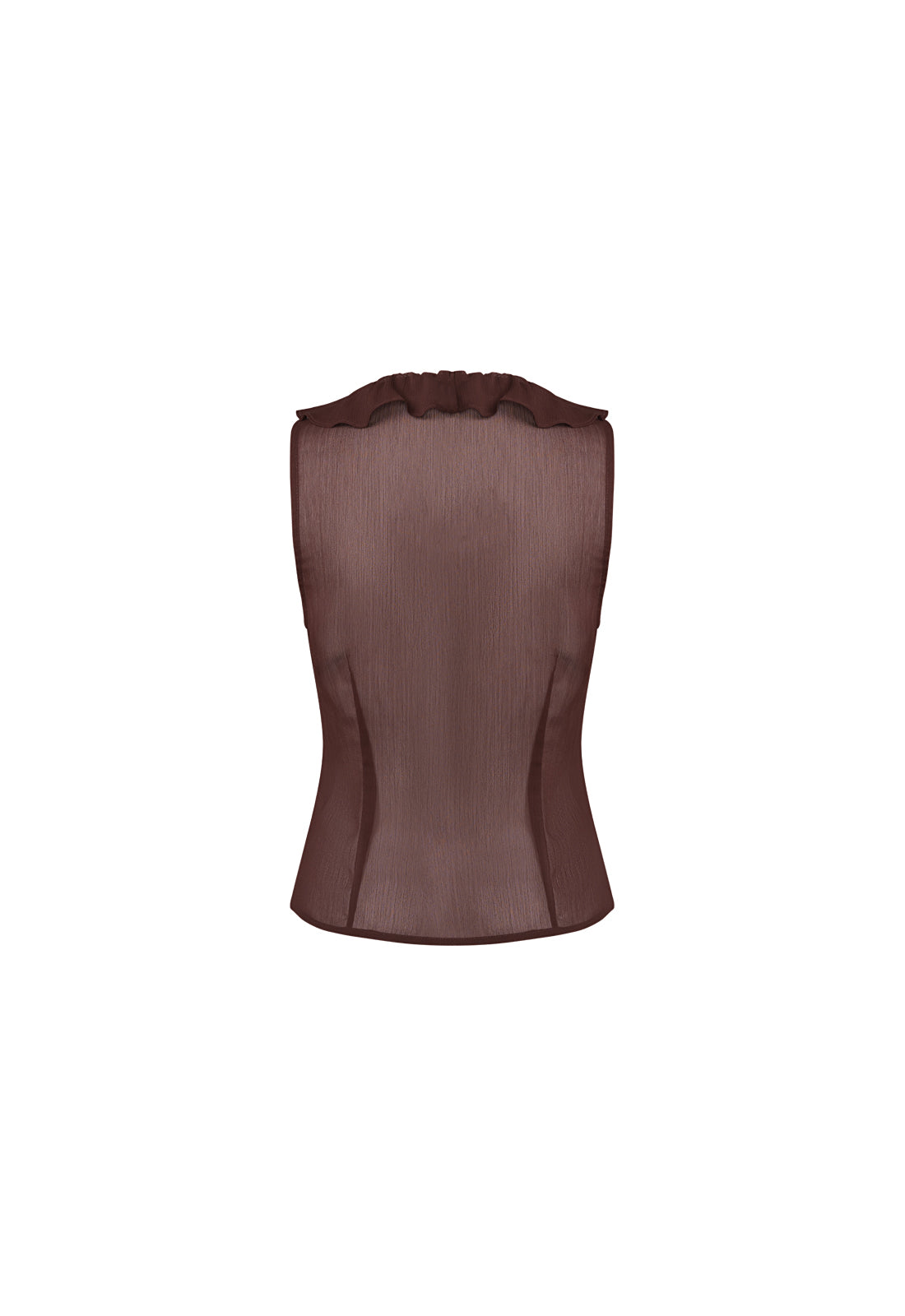 ROSE RUFFLE TOP - CHOCOLATE