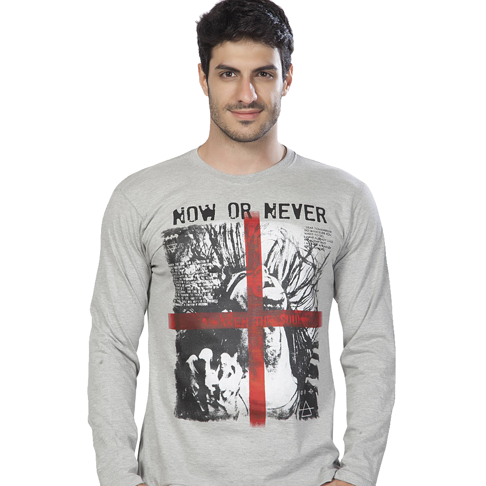 gray full sleeve t-shirt for mens