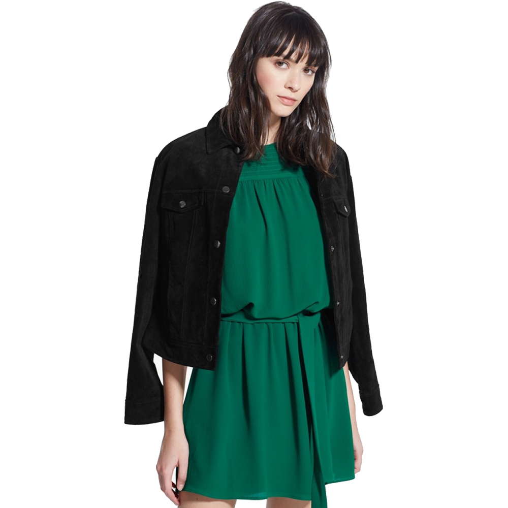 women green n black top