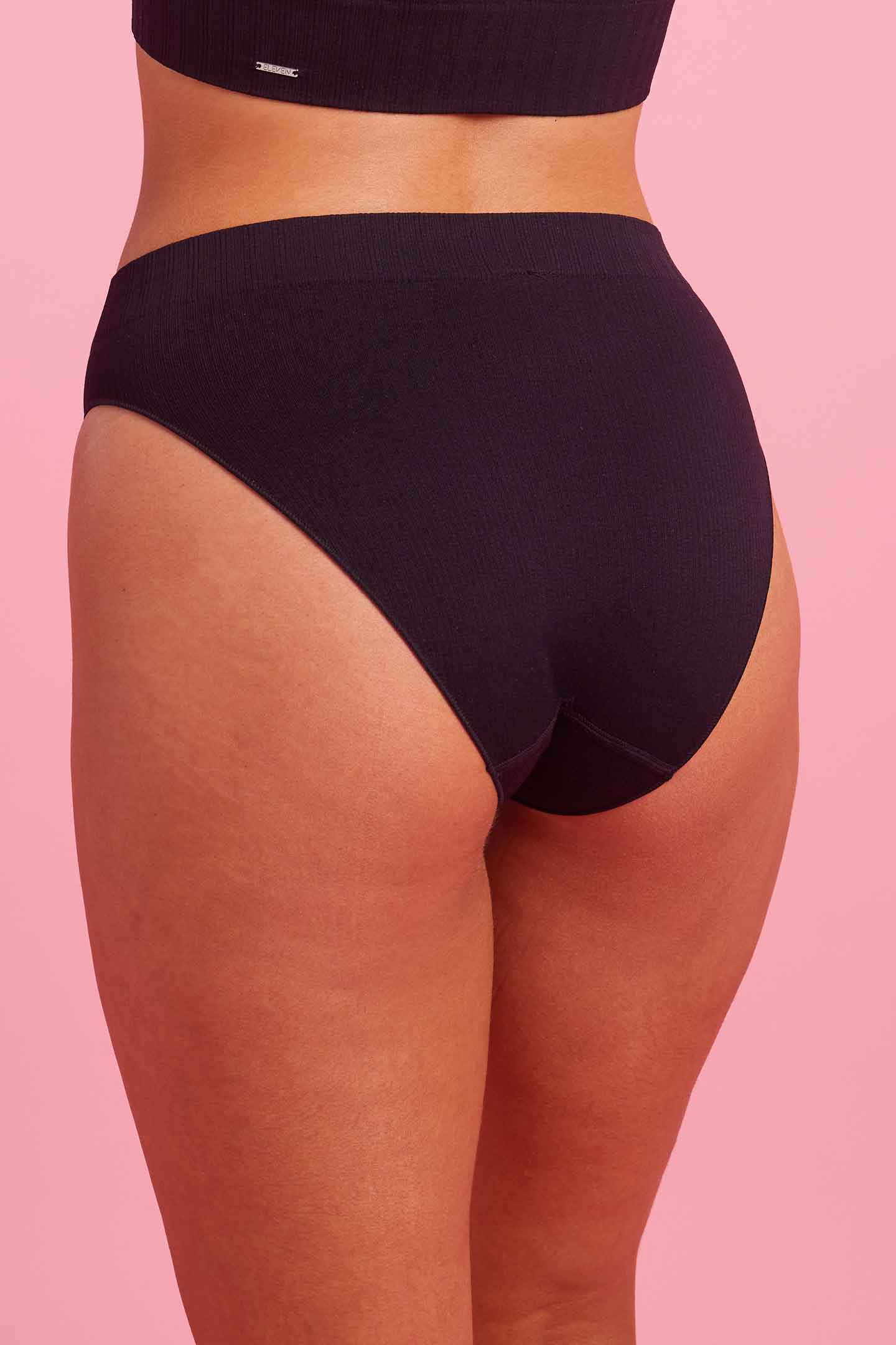 Black Ribbed Seamfree High Waist Bikini