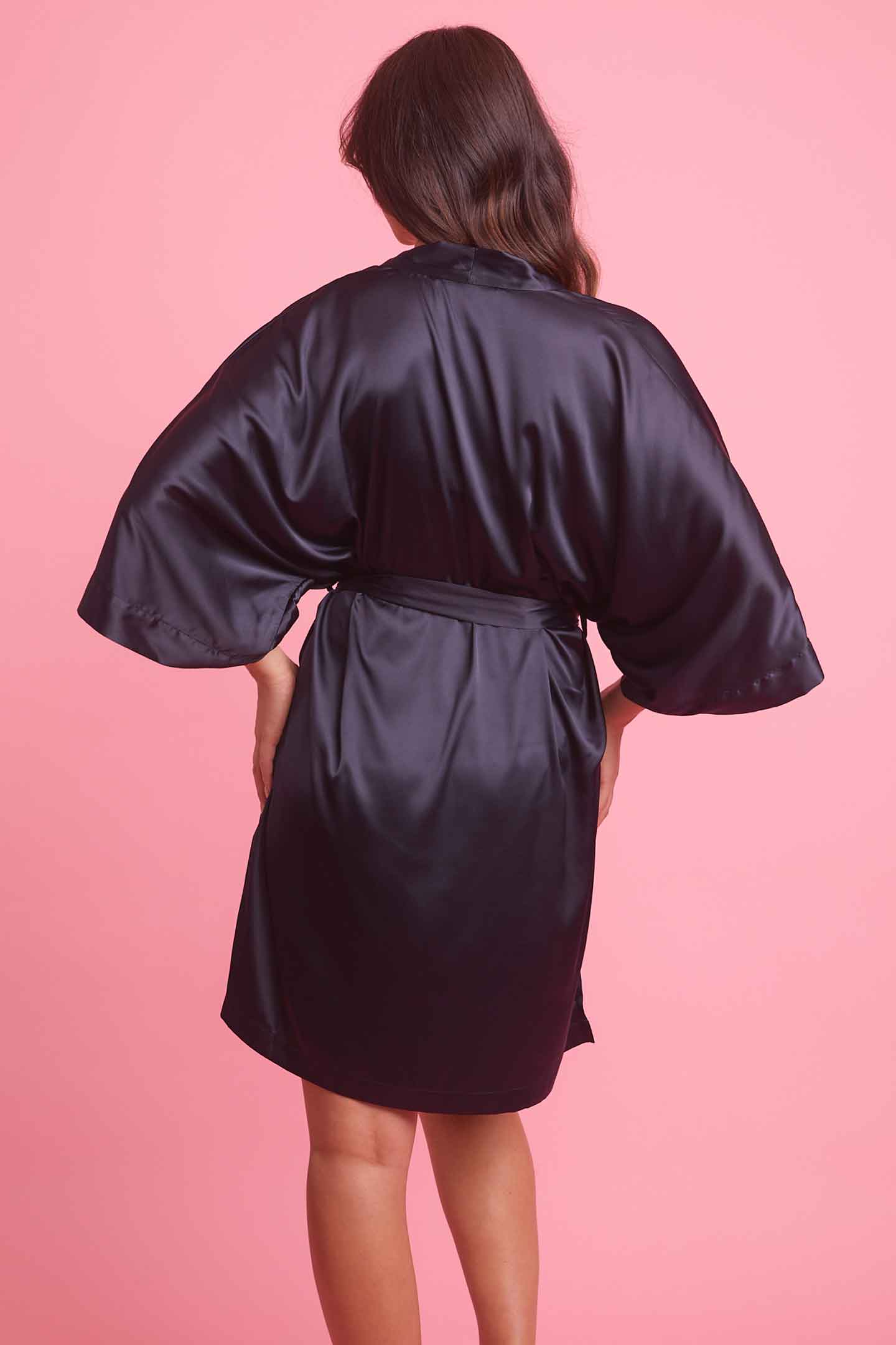 Vixen Black Satin Robe