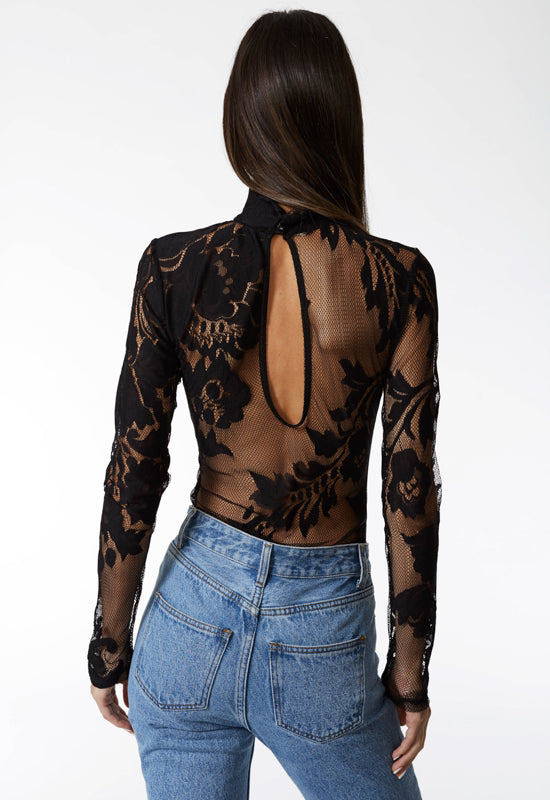 Aaliyah Lace Bodysuit - BLACK