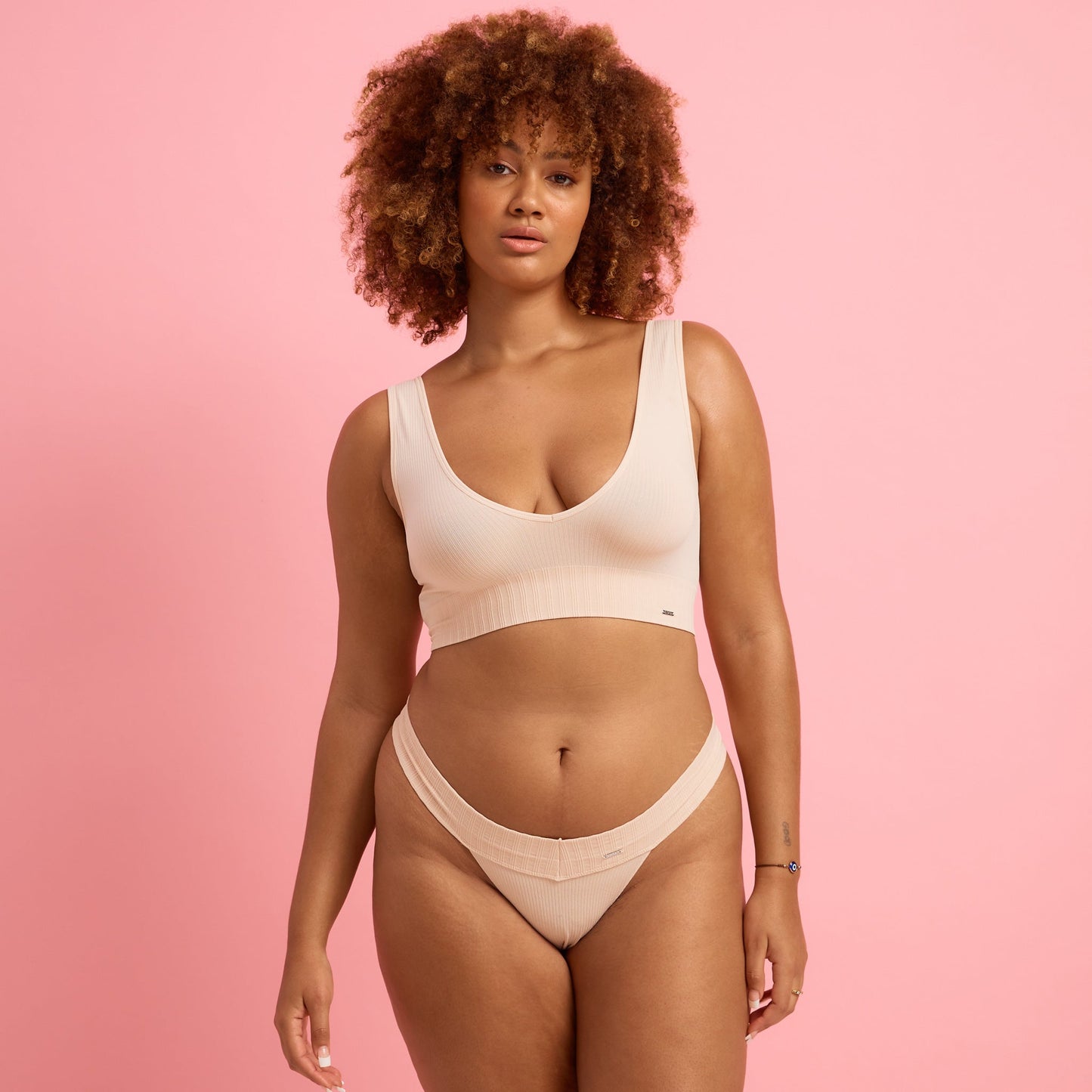 Taupe Ribbed Seamfree G-string