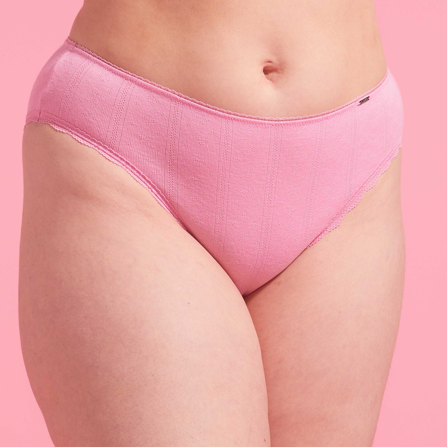 Charlotte Orchid Smoke Cotton Pointelle High Leg Bikini