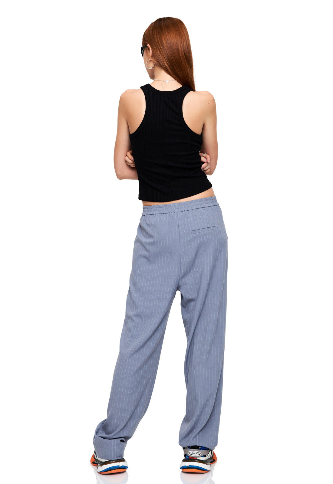 AGYNESS PANT - SLATE PINSTRIPE
