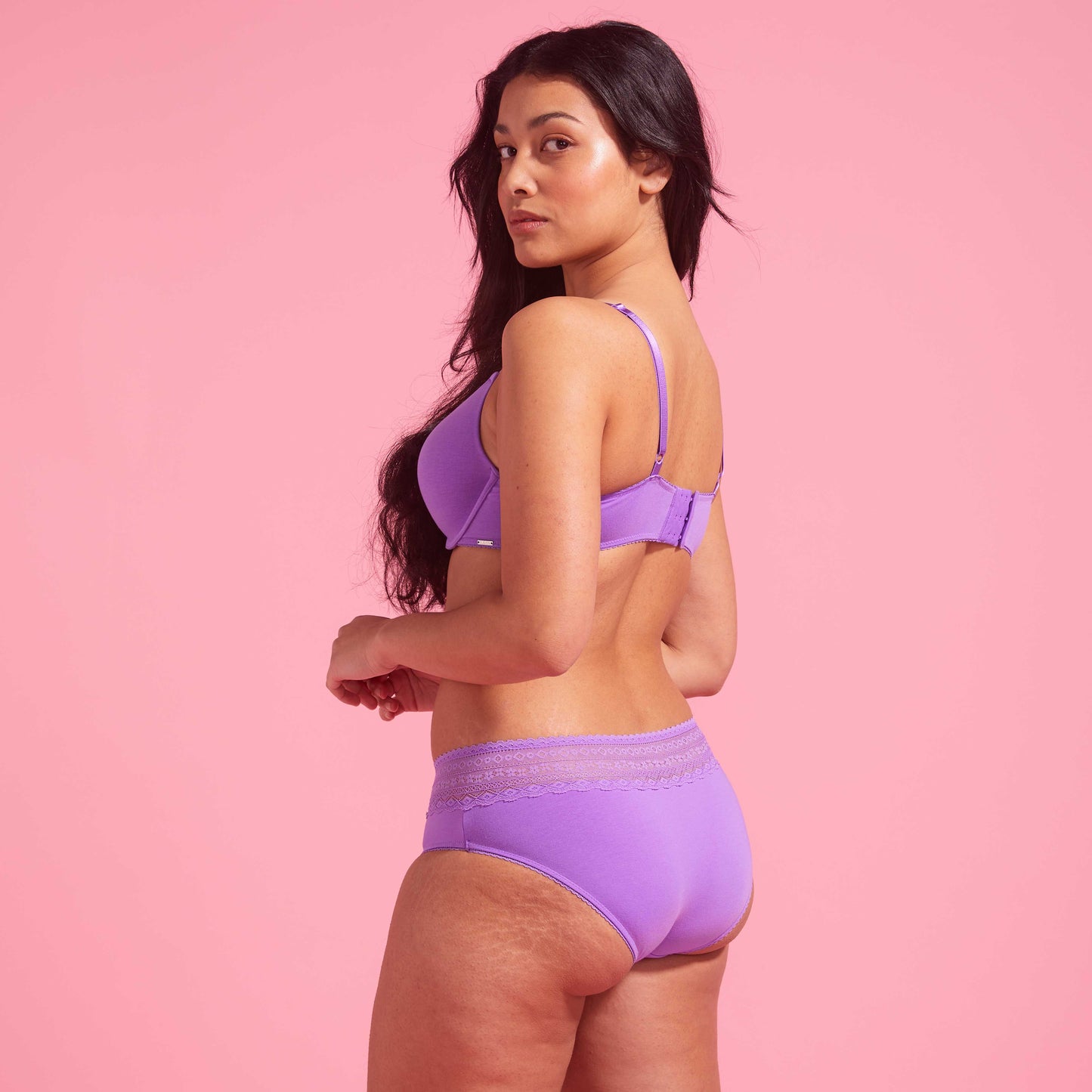 Purple Hebe Recycled & Lace Boyleg