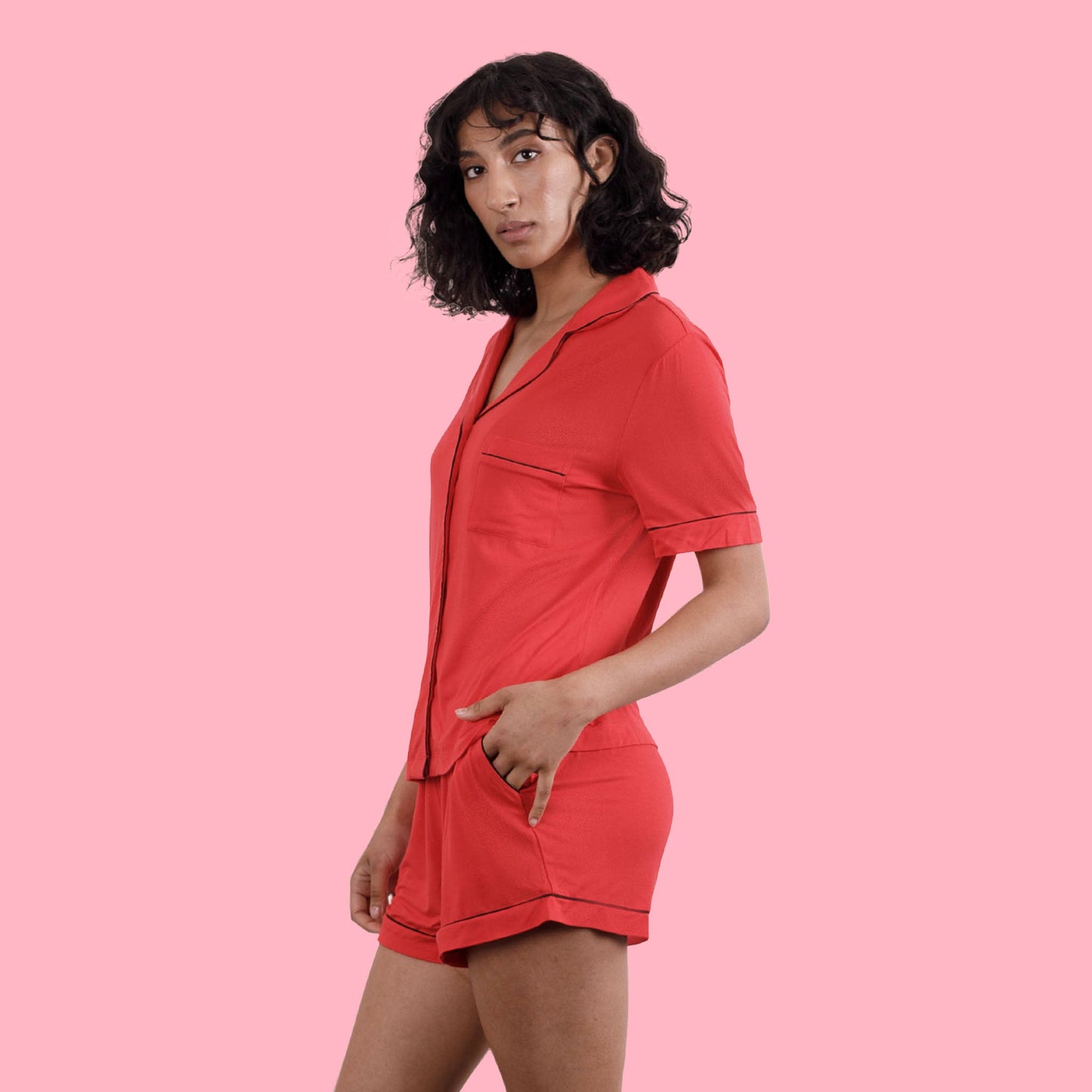 Red Short Sleeve Pyjama Set