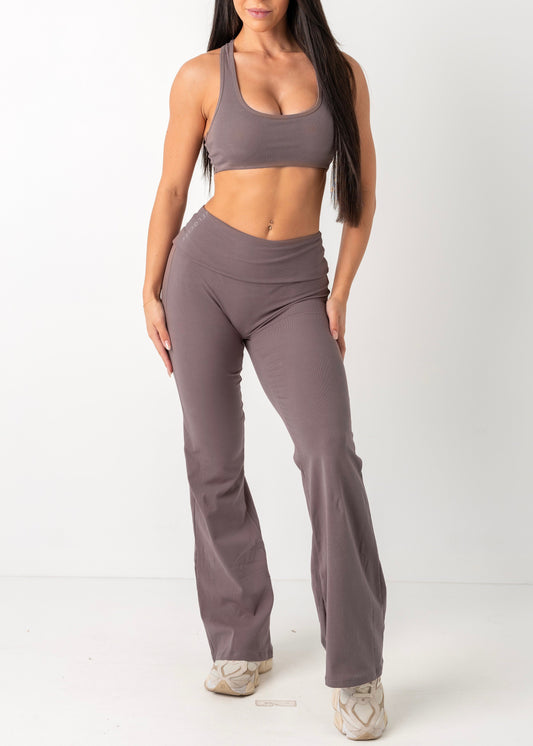 COTTON CASUAL FLARES - CHARCOAL