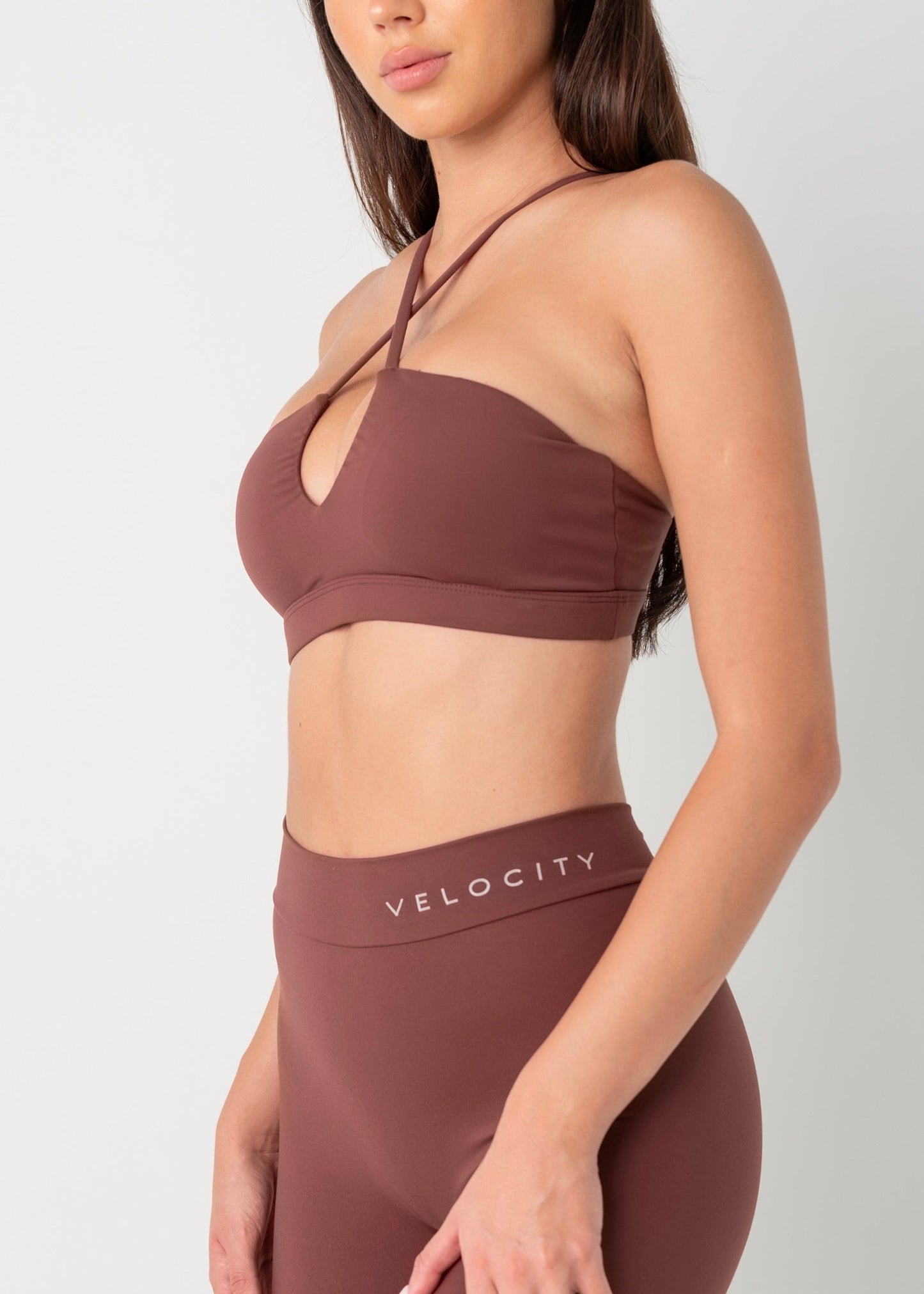 CROSS OVER BRA - BROWN