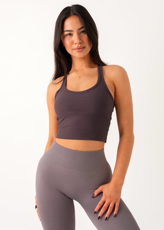 CROPPED TANK - DARK GREY