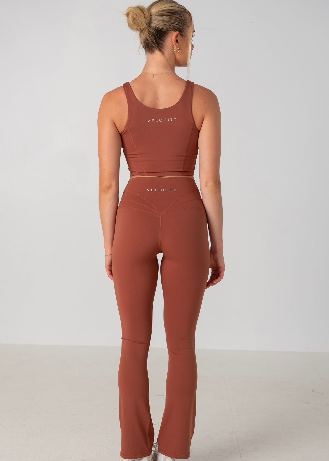 LOLA FLARED LEGGINGS - RUST
