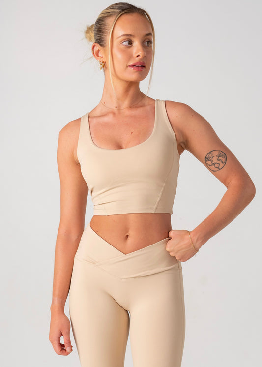 LOLA SUPPORT CROP - BEIGE