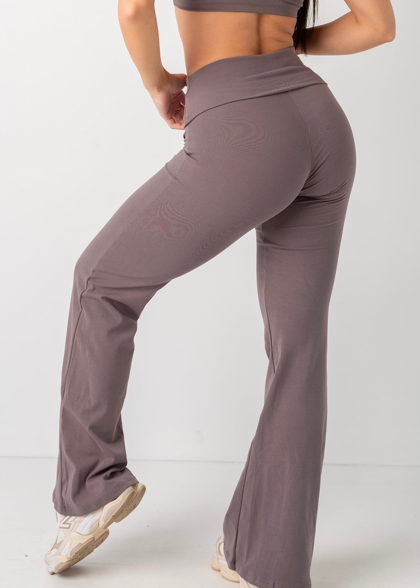 COTTON CASUAL FLARES - CHARCOAL