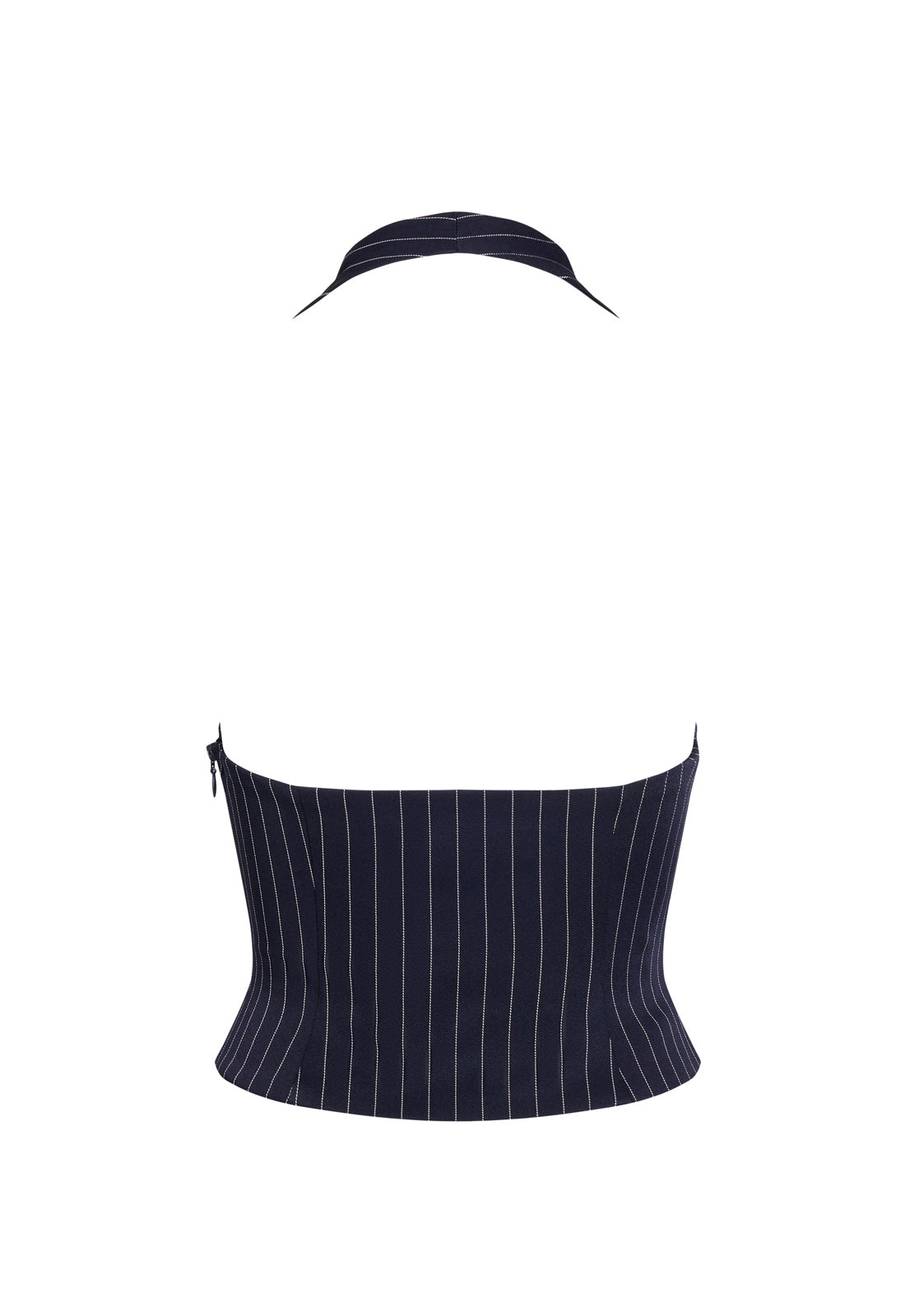 AFTER PARTY HALTER - NAVY PINSTRIPE