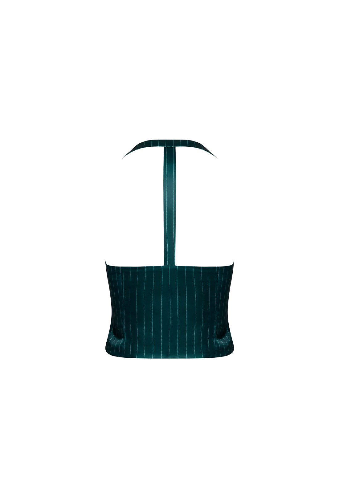 NYC HALTER TOP - GREEN PINSTRIPE