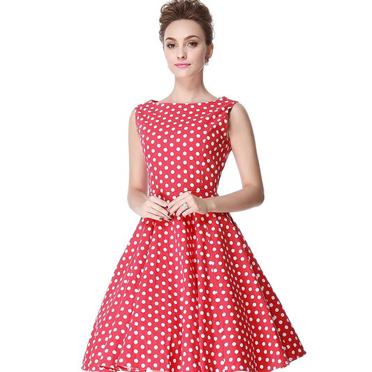 pink and whote doted dress