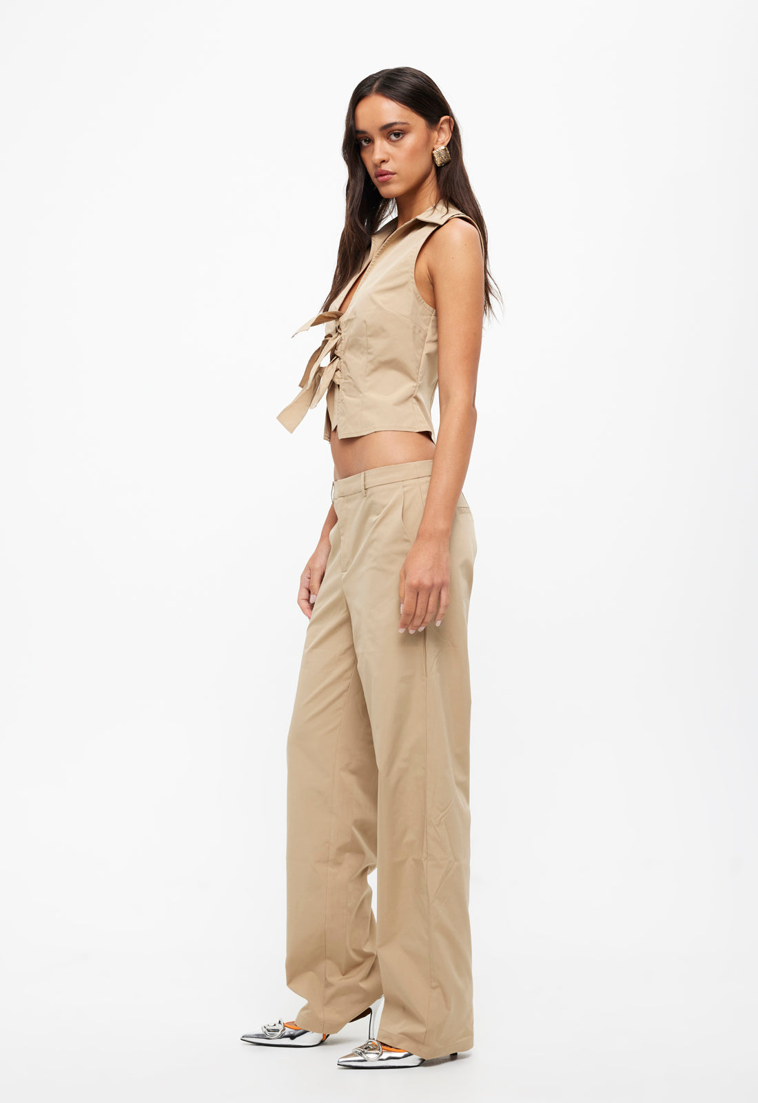 ALLURE TIE TOP - TAUPE