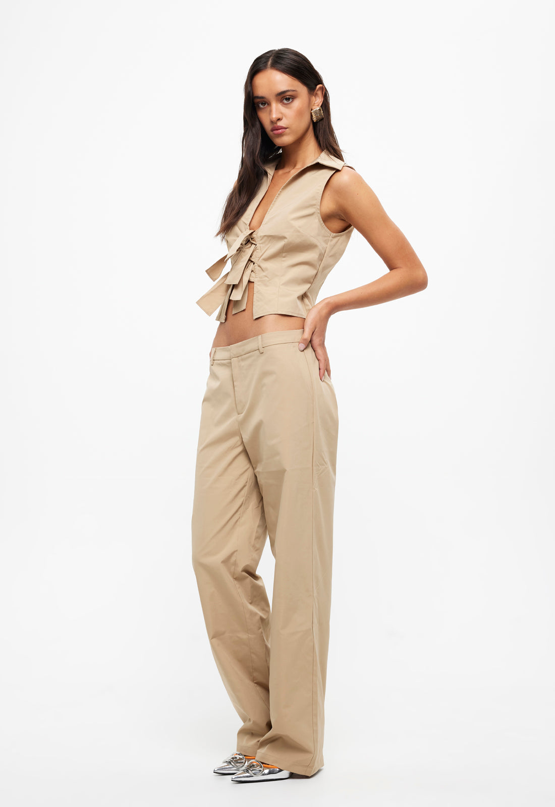ALLURE TIE TOP - TAUPE