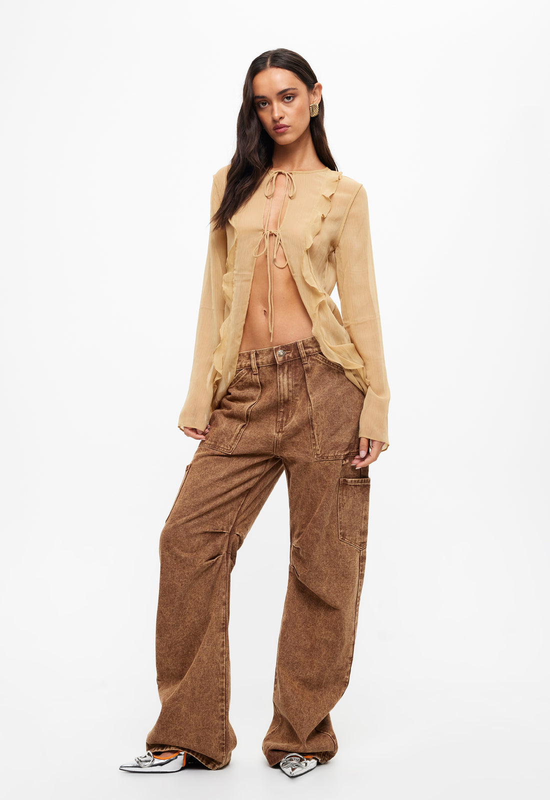 BARELY THERE TIE TOP - SAND