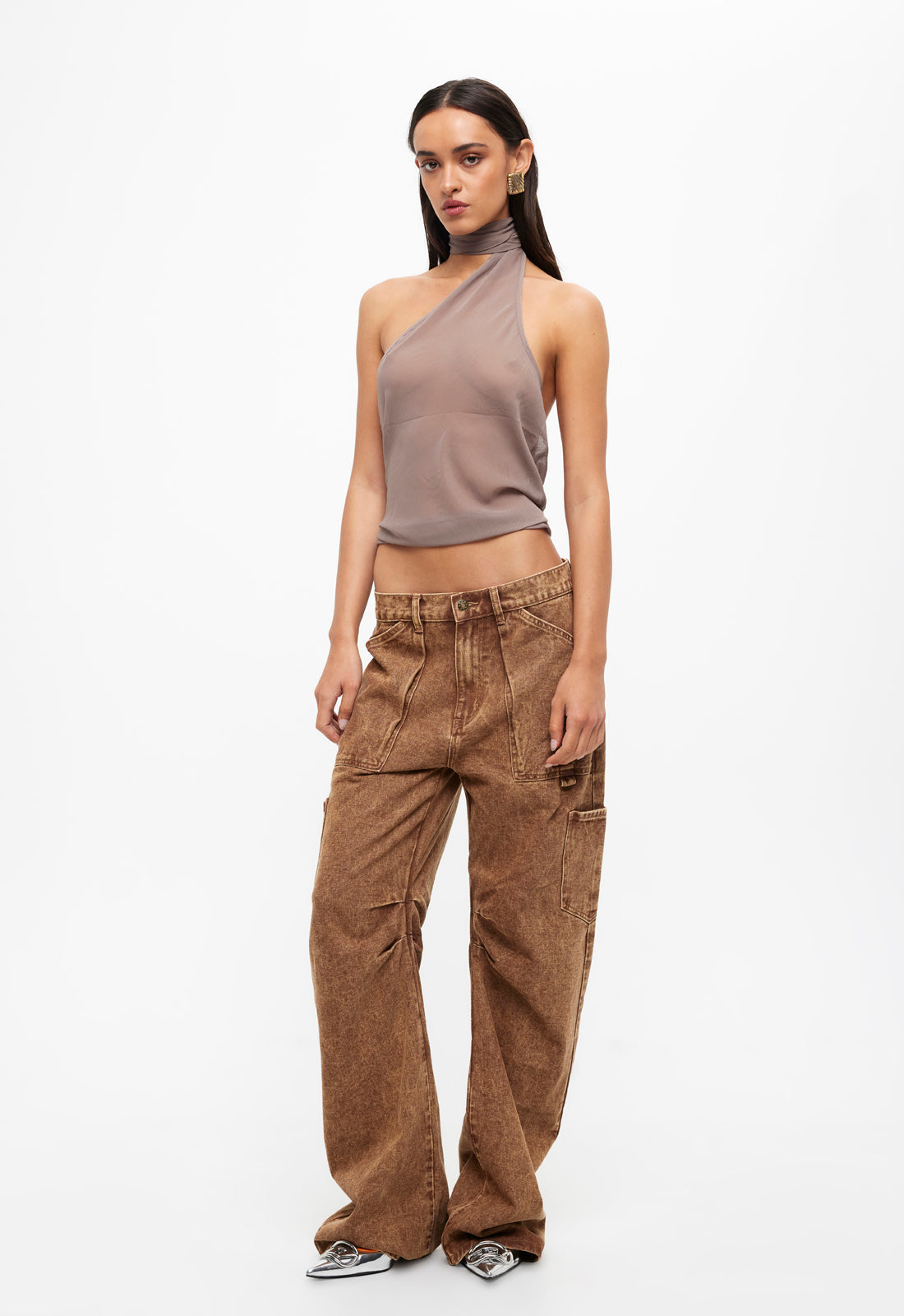 LUX TIE TOP - TAUPE