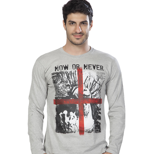 gray full sleeve t-shirt for mens
