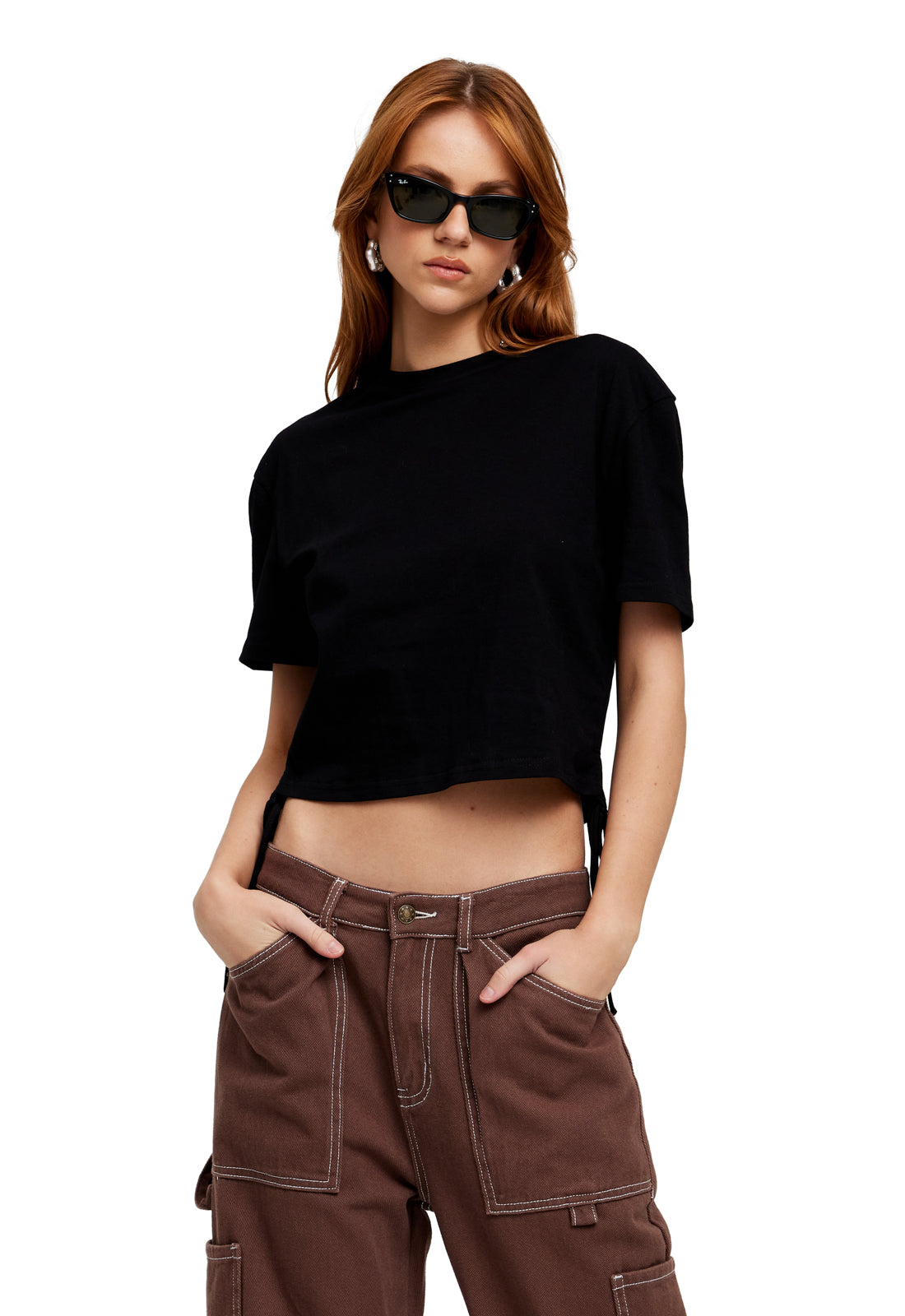 AGYNESS CROP TEE - BLACK