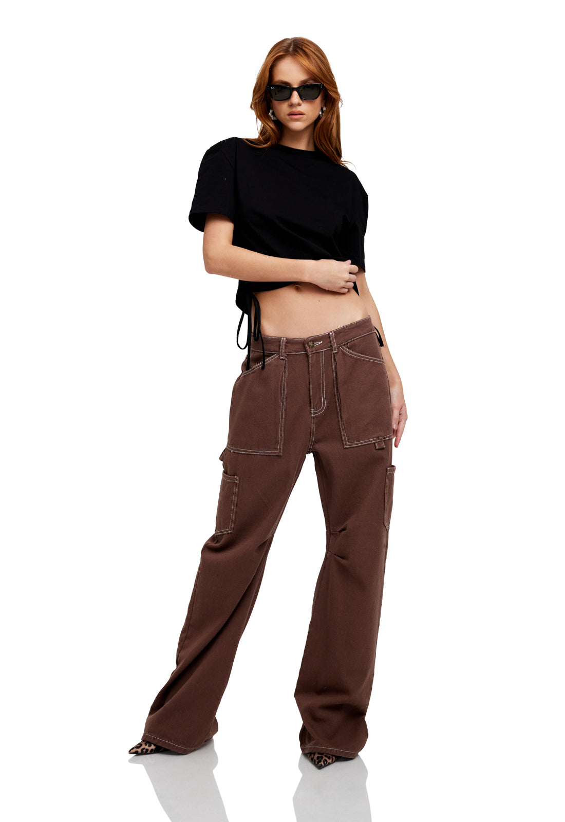 AGYNESS CROP TEE - BLACK