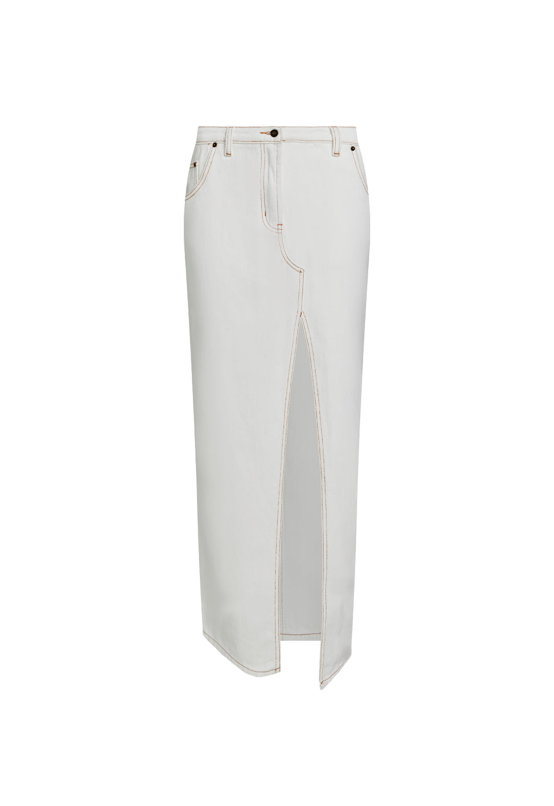BARBIE SPLIT MIDI - PORCELAIN