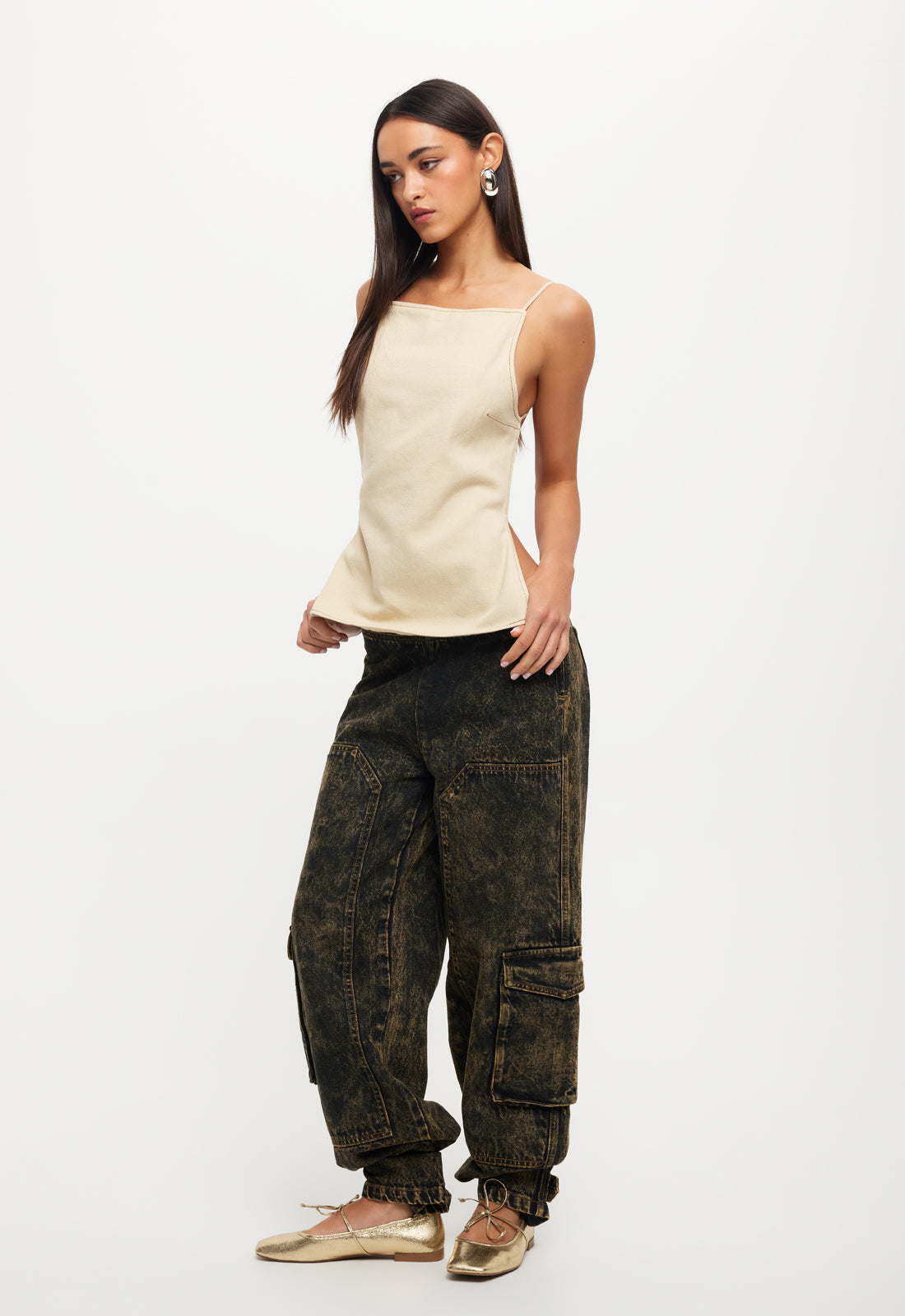 CAMILLE BACKLESS TOP - ECRU