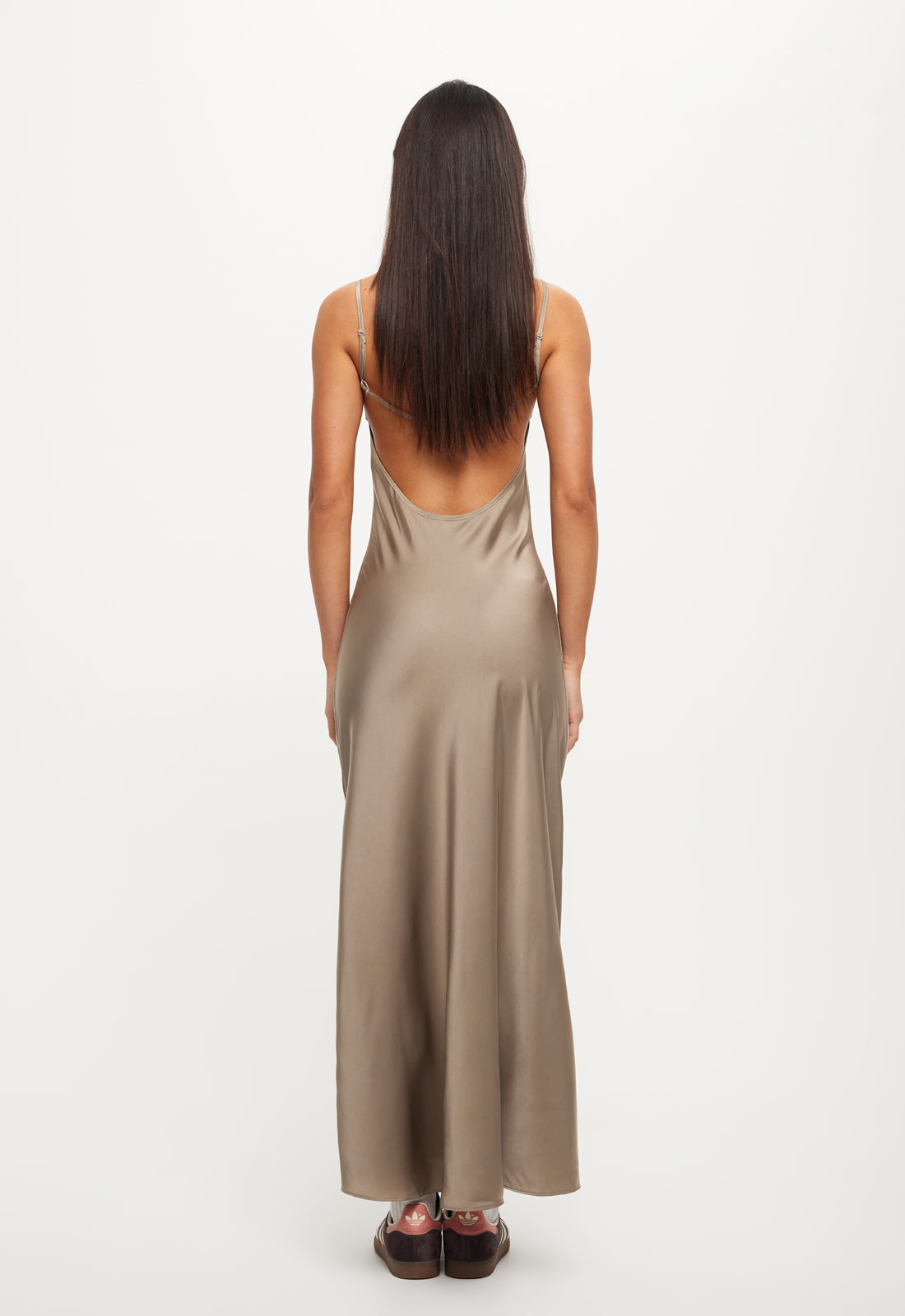 JULIETTE SATIN DRESS - MINERAL
