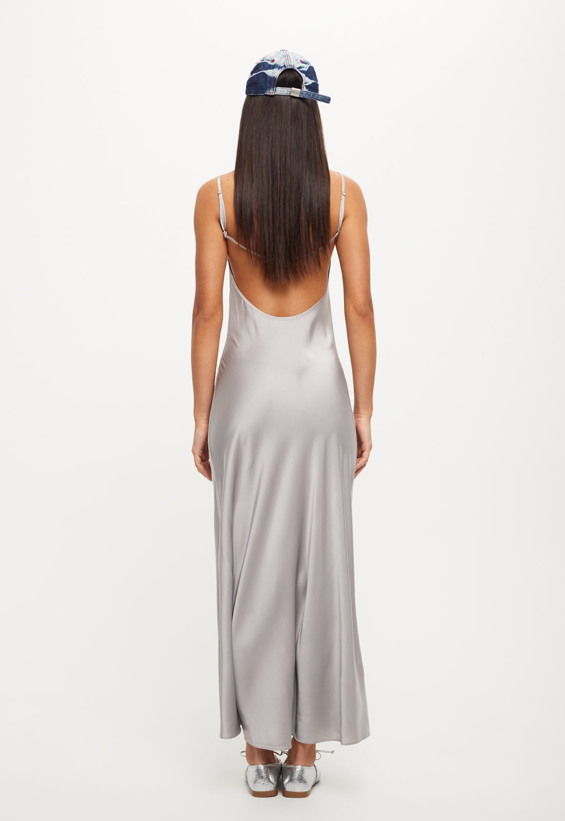 JULIETTE SATIN DRESS - CLOUD
