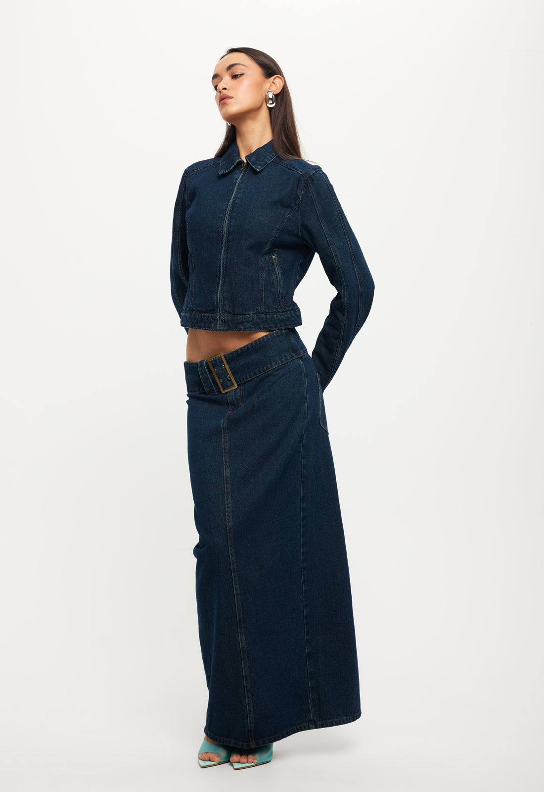UMA DENIM MIDI - DENIM BLUE