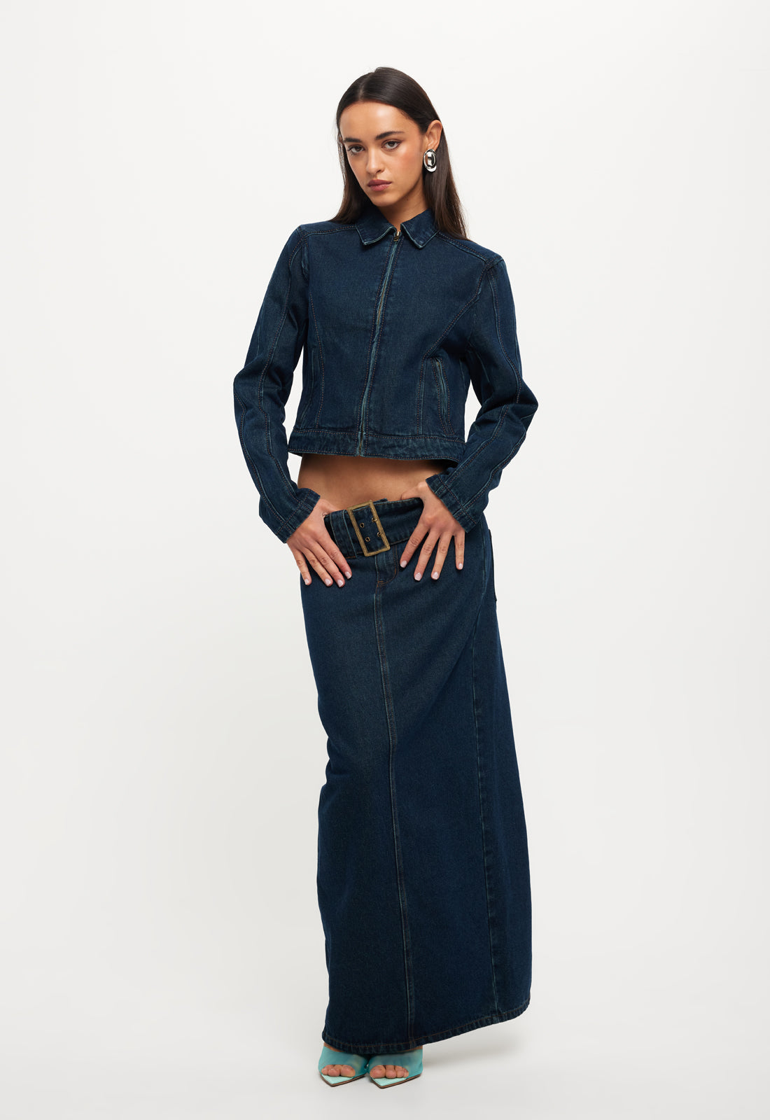 UMA DENIM MIDI - DENIM BLUE