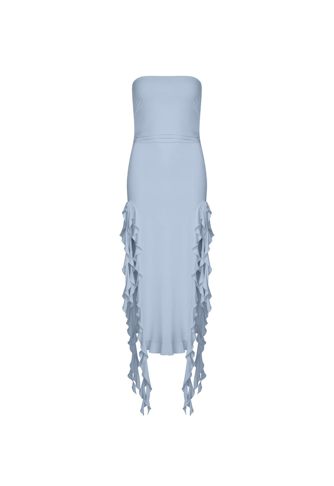 RENDEZVOUS STRAPLESS DRESS - BLUE