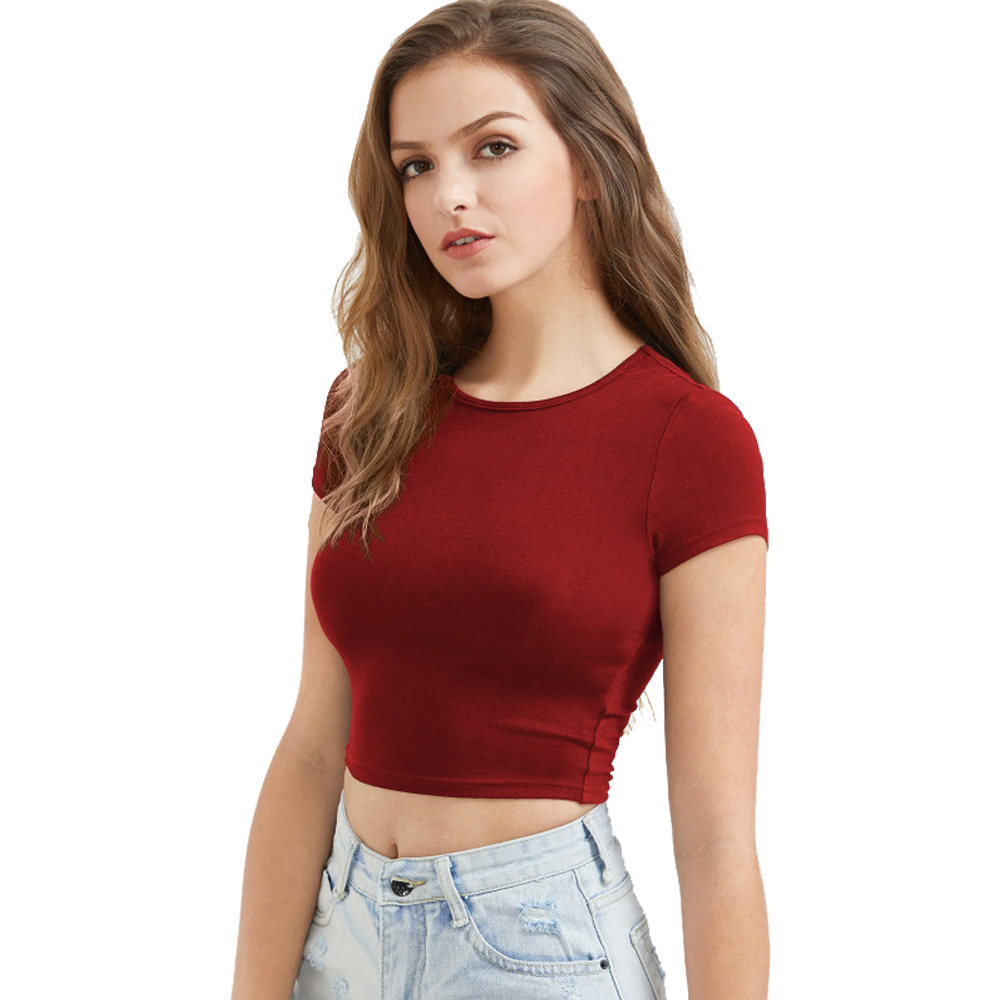 Simple half sleeve crop top