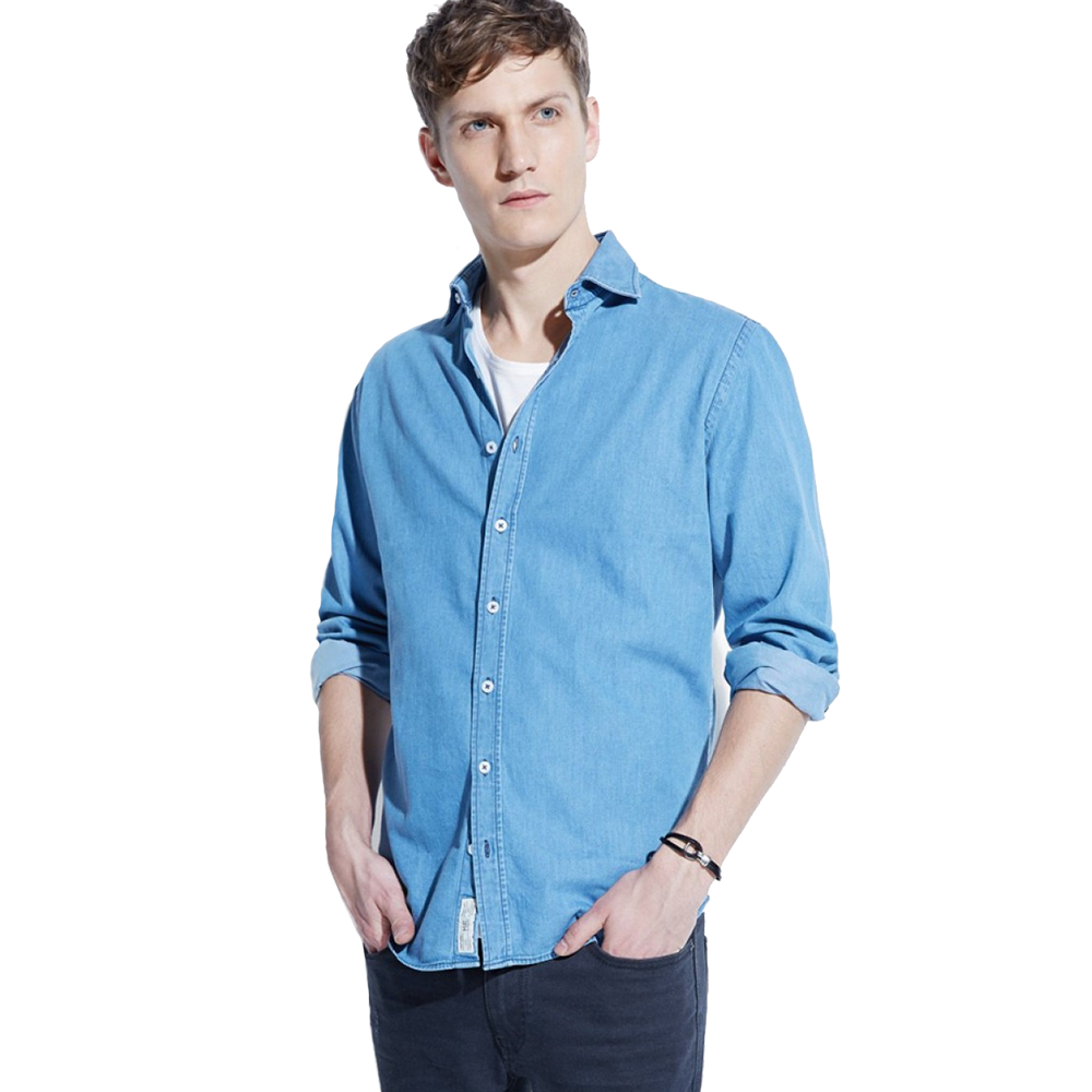 Men's sky blue plain shirt