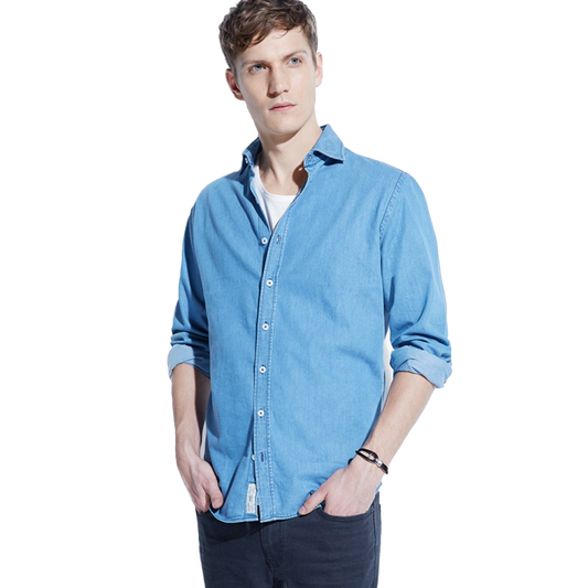 Men's sky blue plain shirt