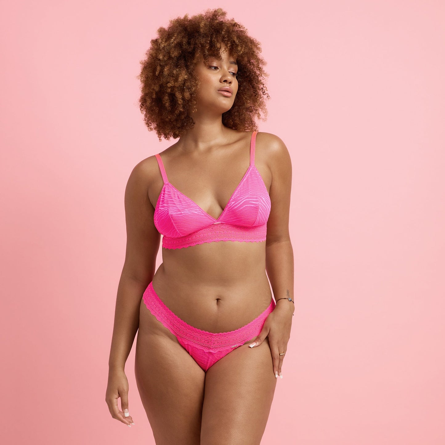 Knockout Pink Lace G-string