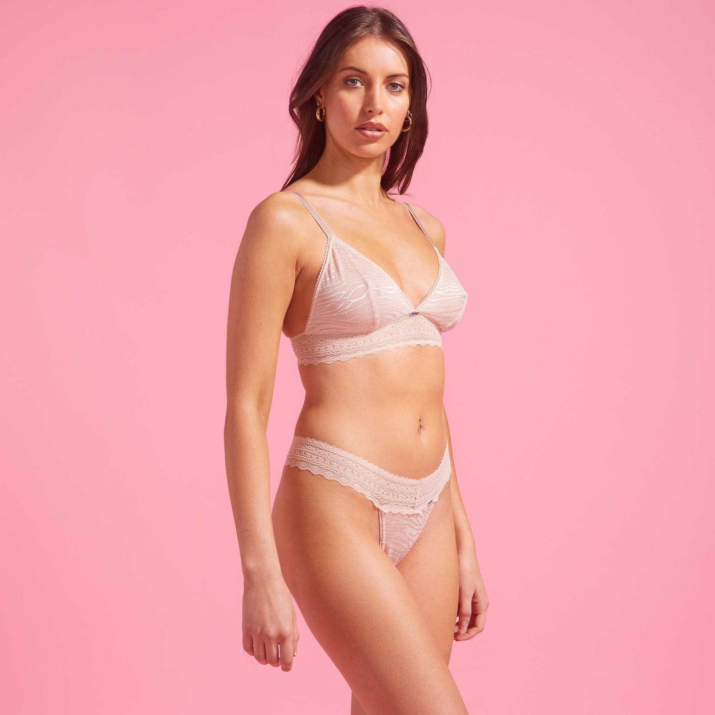 Luxe Lace Taupe G-string Set