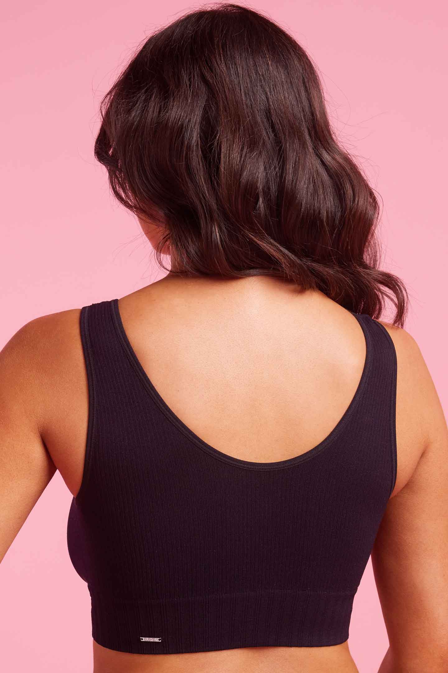 Black Ribbed Seamfree Reversible Crop Top