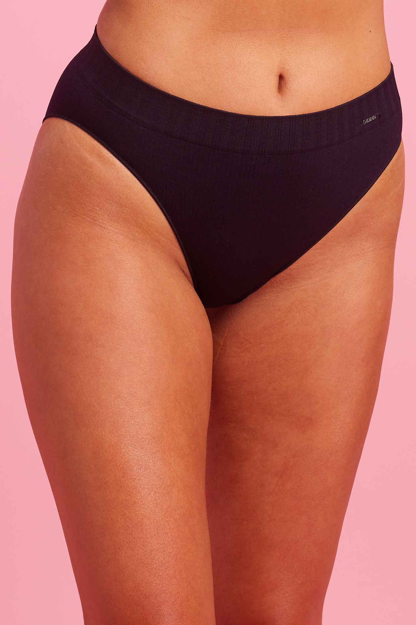 Black Ribbed Seamfree High Waist Bikini