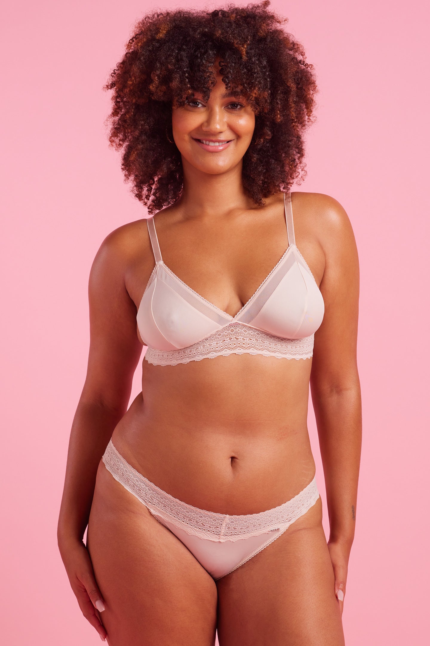 Luxe Microfibre & Lace Taupe Bikini