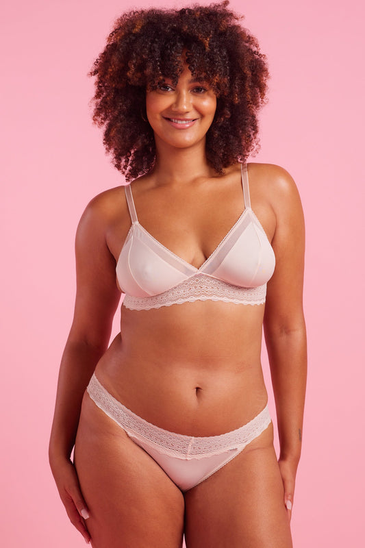 Luxe Microfibre & Lace Taupe Bikini Set