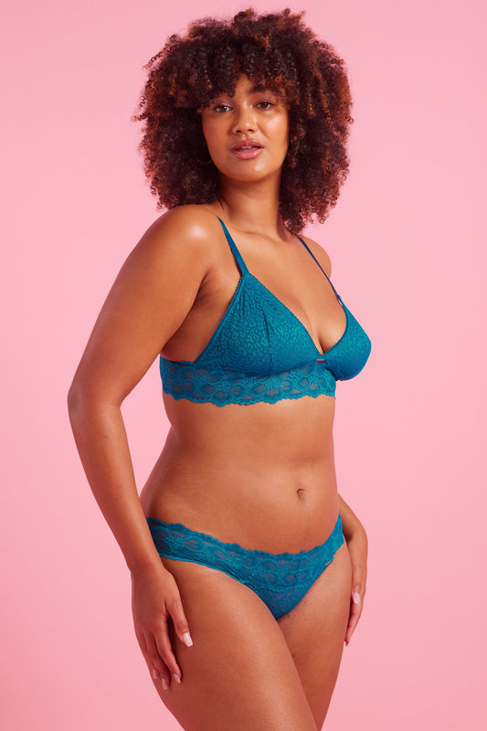 Luxe Lace Peacock Bikini Set