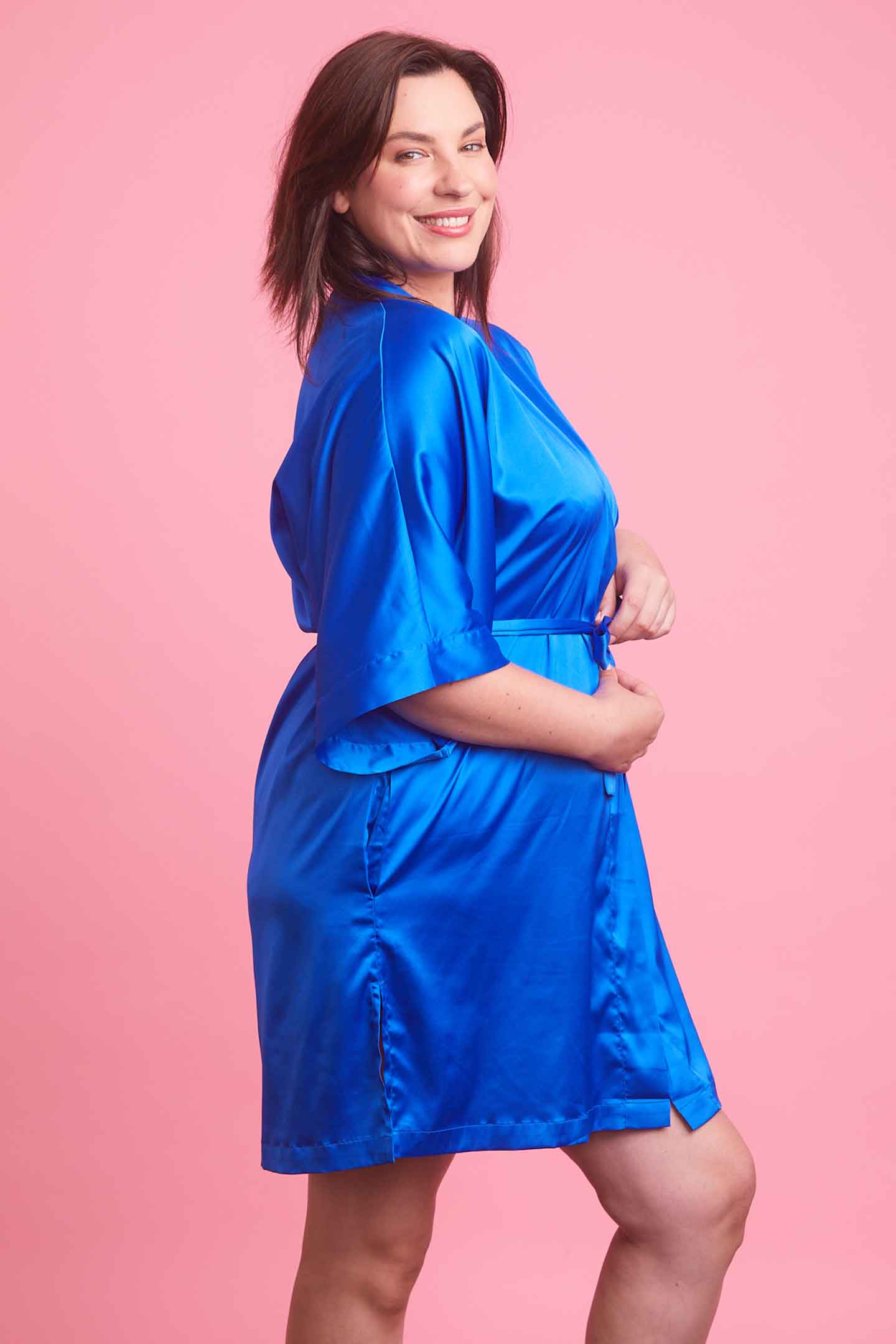 Vixen Cobalt Blue Satin Robe