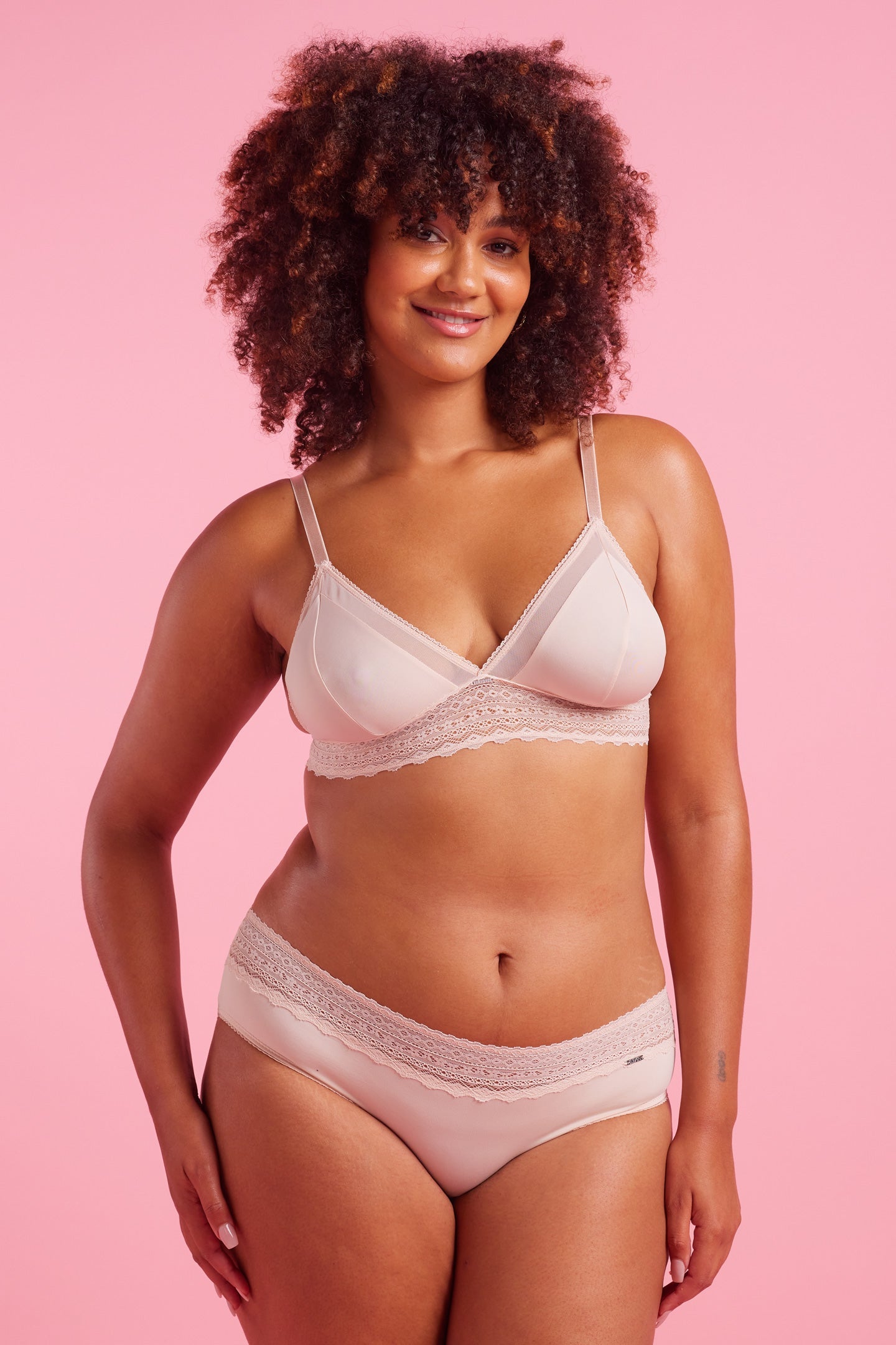 Luxe Microfibre & Lace Taupe Boyleg Set