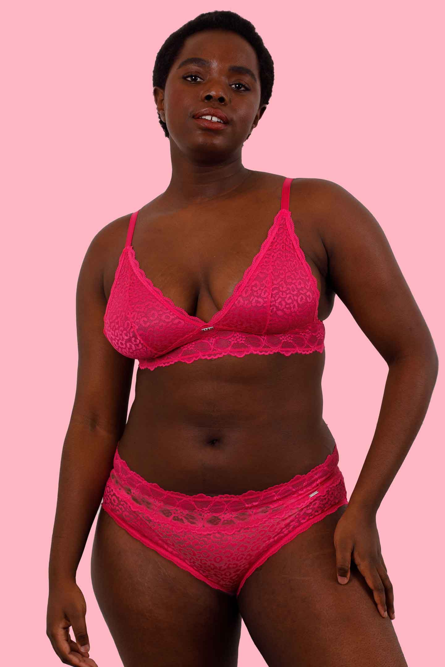 Pink Lace Boyleg Set